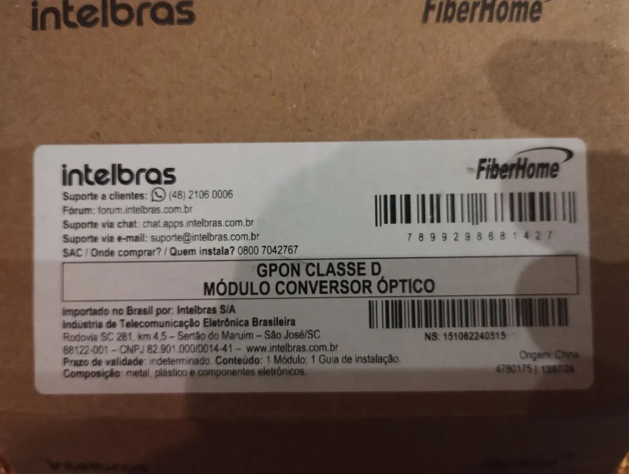 Módulo Mini Gbic FiberHome Classe D