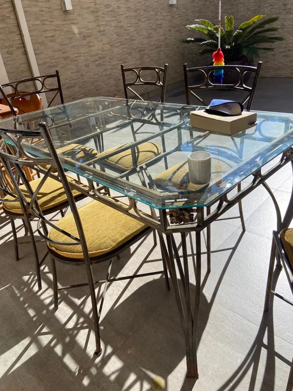 MESA DE JANTAR DE FERRO 6 LUGARES