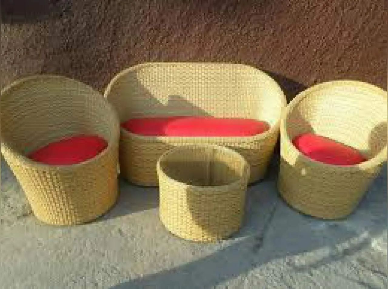 Conjunto de sofá em fibras sintéticas 
