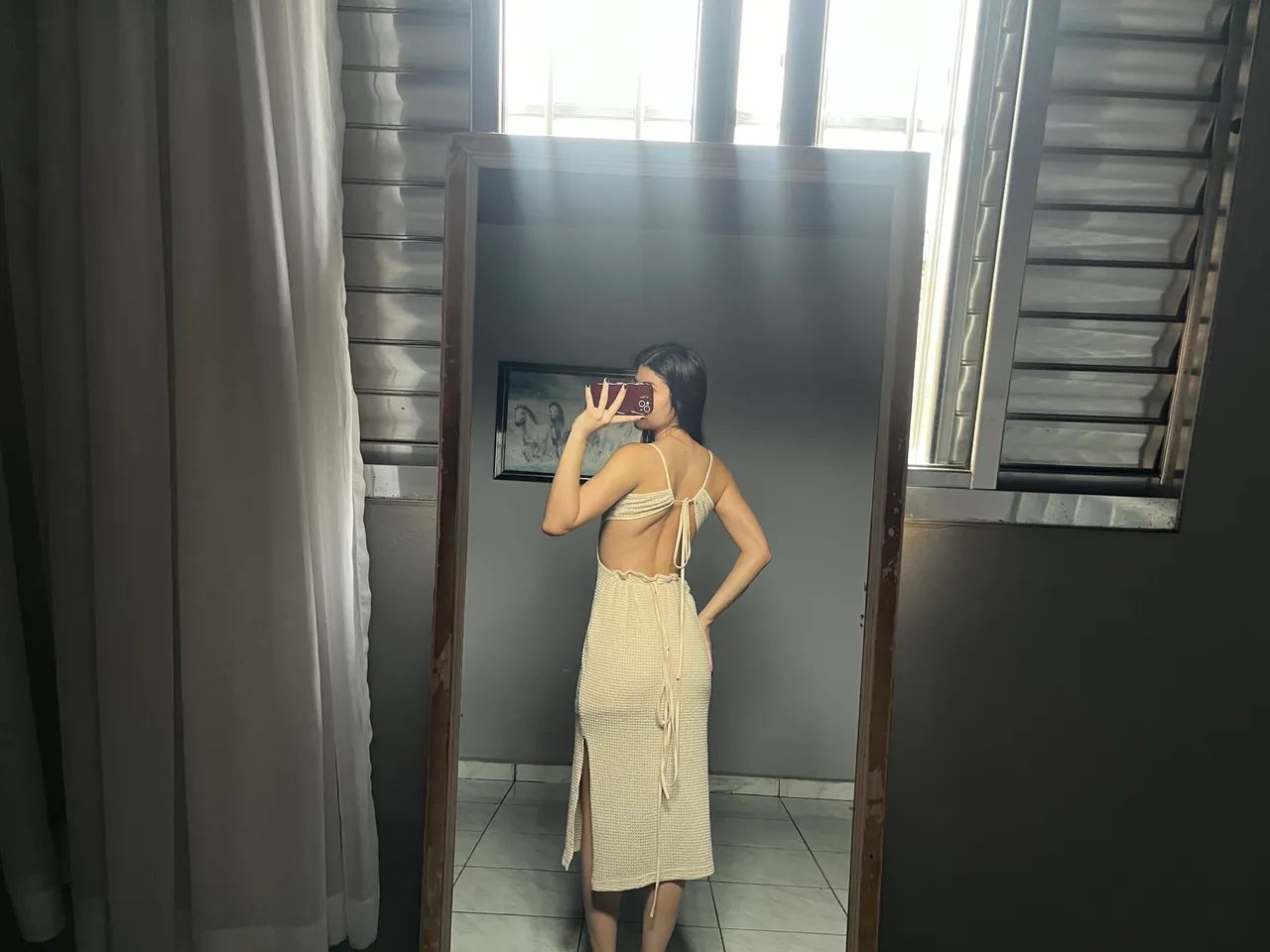 Vestido Moda Praia com amarração nas costas