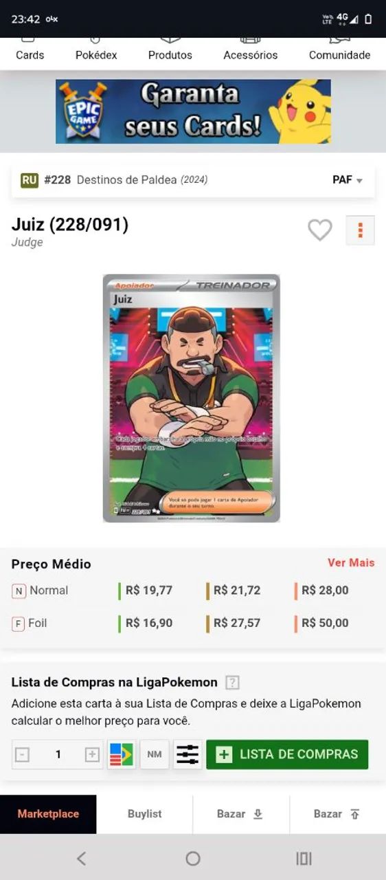 Carta Juiz Pokémon tcg - Foto 2