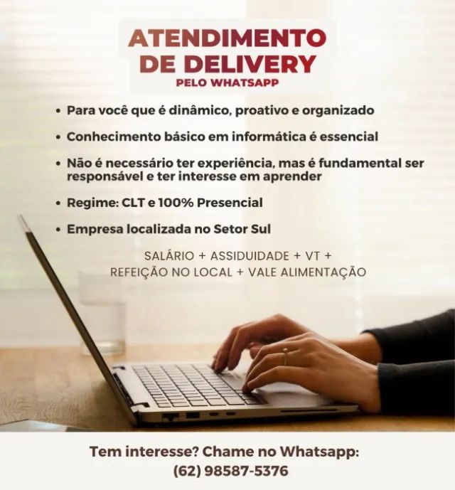 Atendimento Delivery via Whatsapp