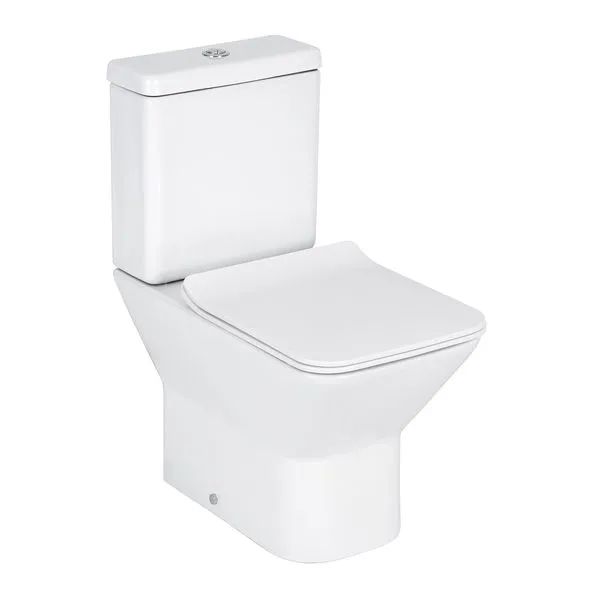 Kit Vaso Sanitário com Caixa Acoplada e Assento Branco Quadrado 3 e 6 litros Living Deca