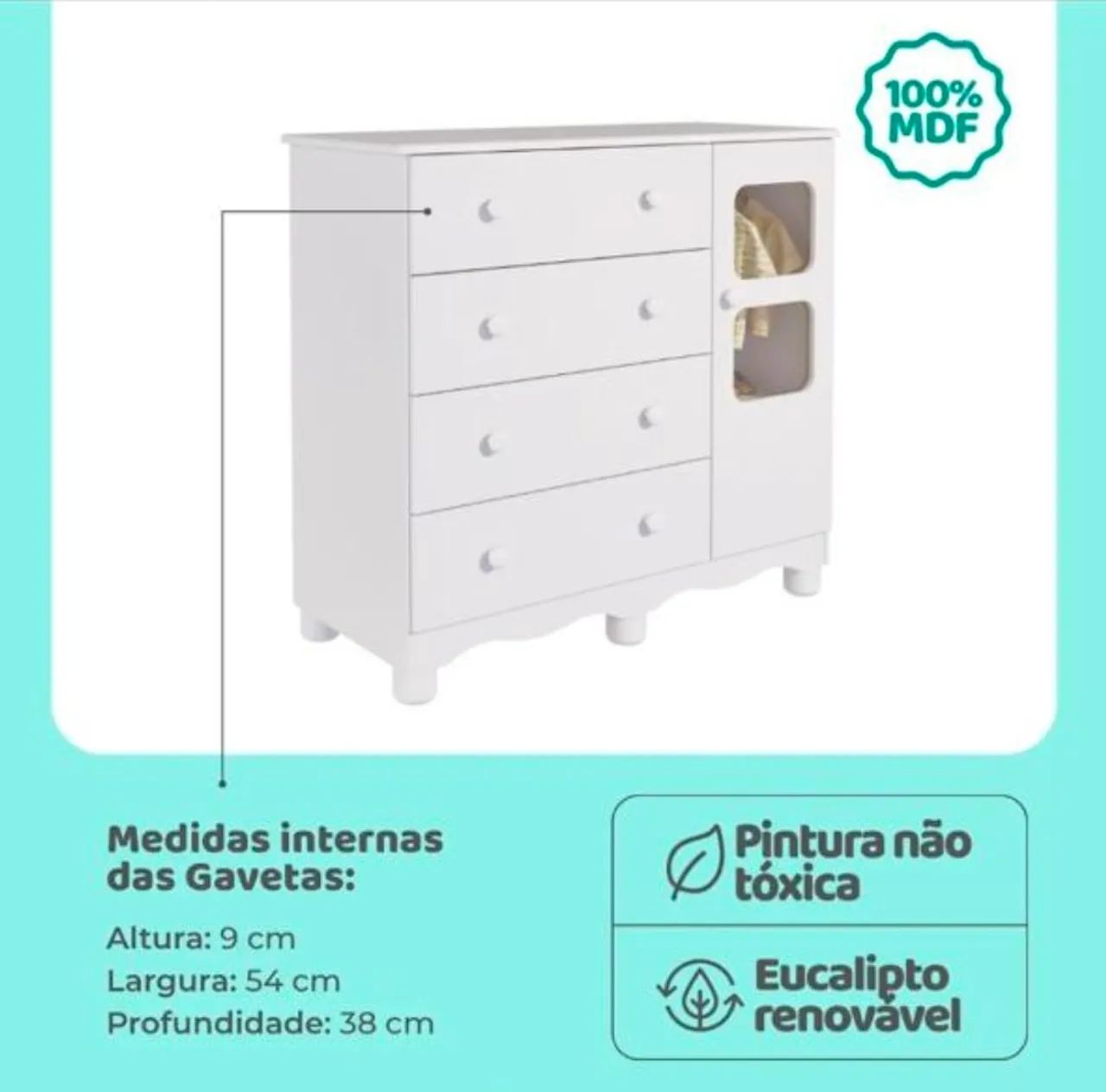 Cômoda 100% MDF - Nova e Lacrada  - Foto 3