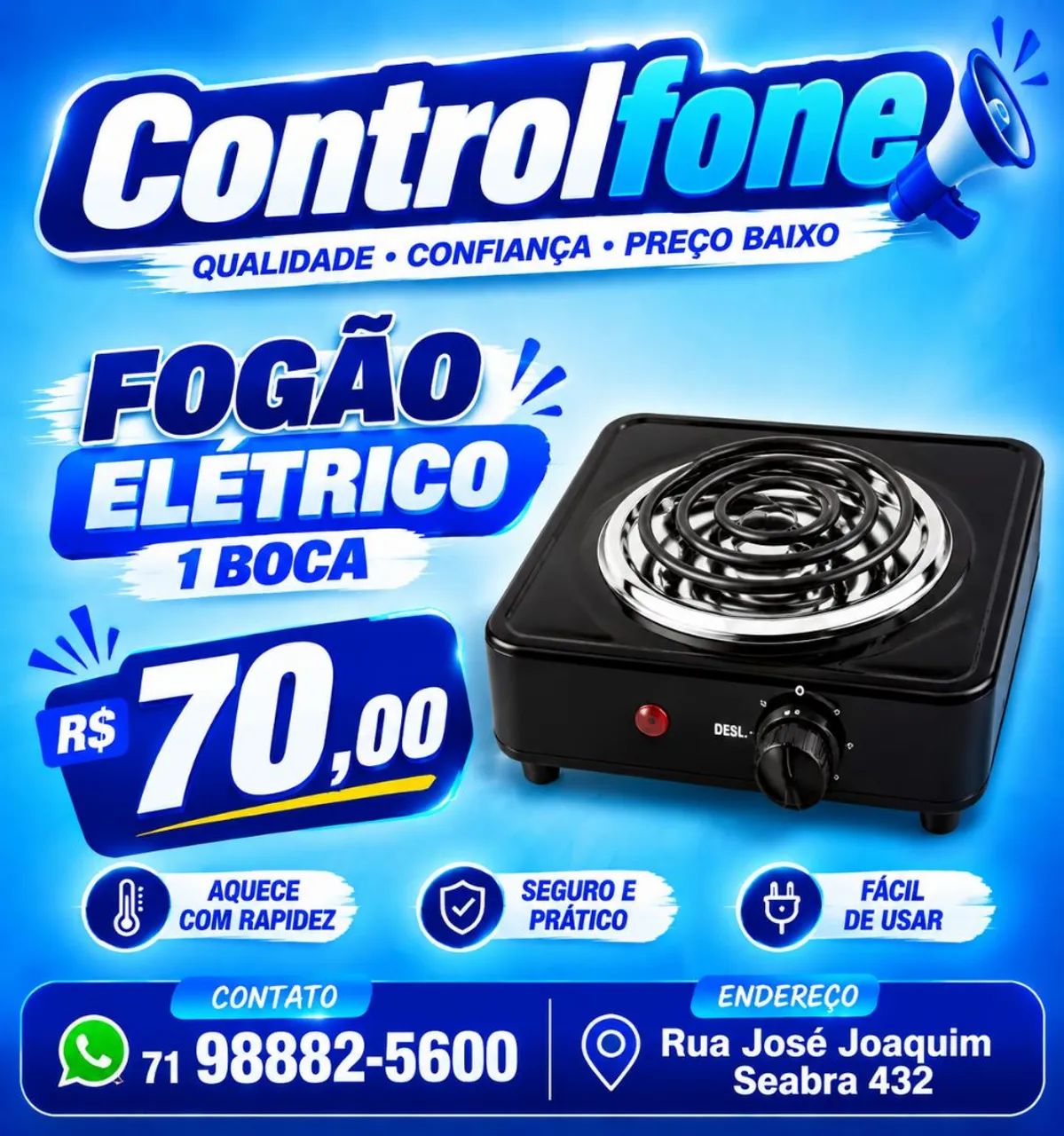 Fogão elétrico 1 boca