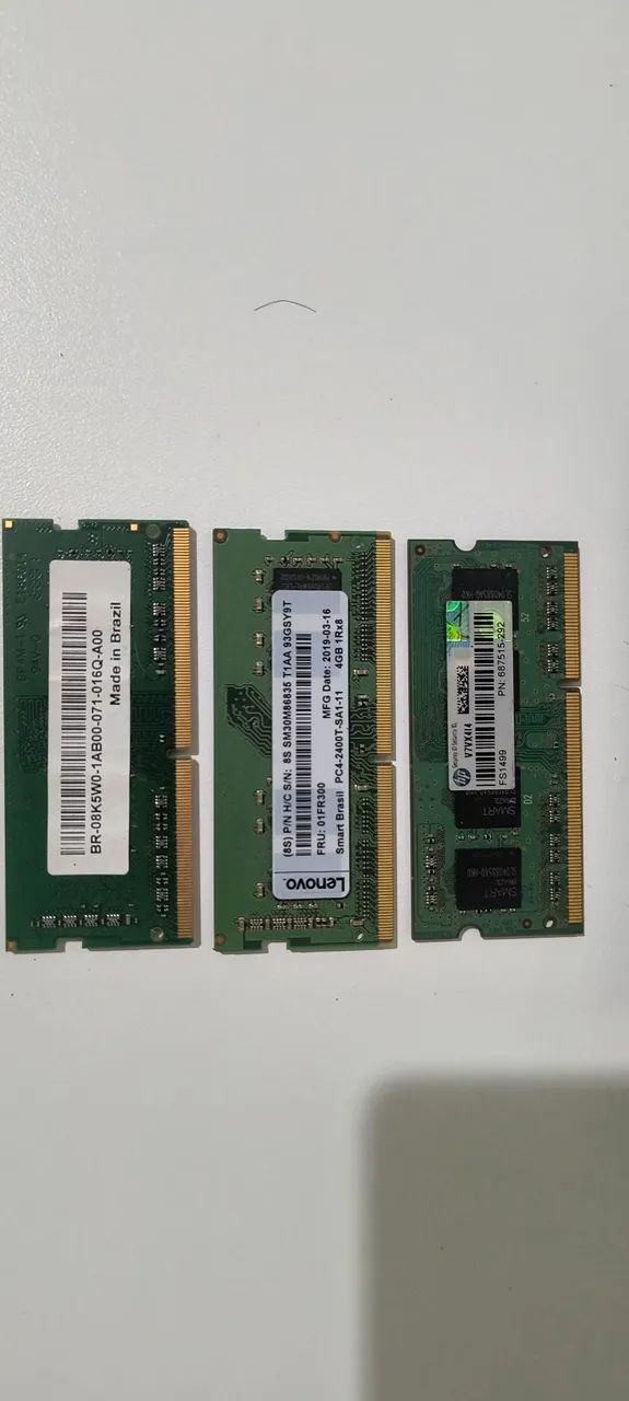 3 Memórias Ram Notebook 4G  2-DDR4 1-DDR3 HP - Foto 2