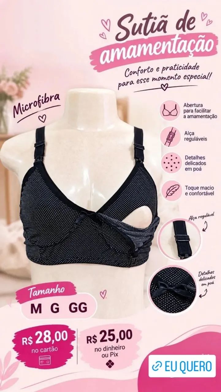 Sutiã amamentação microfibra  - Foto 3