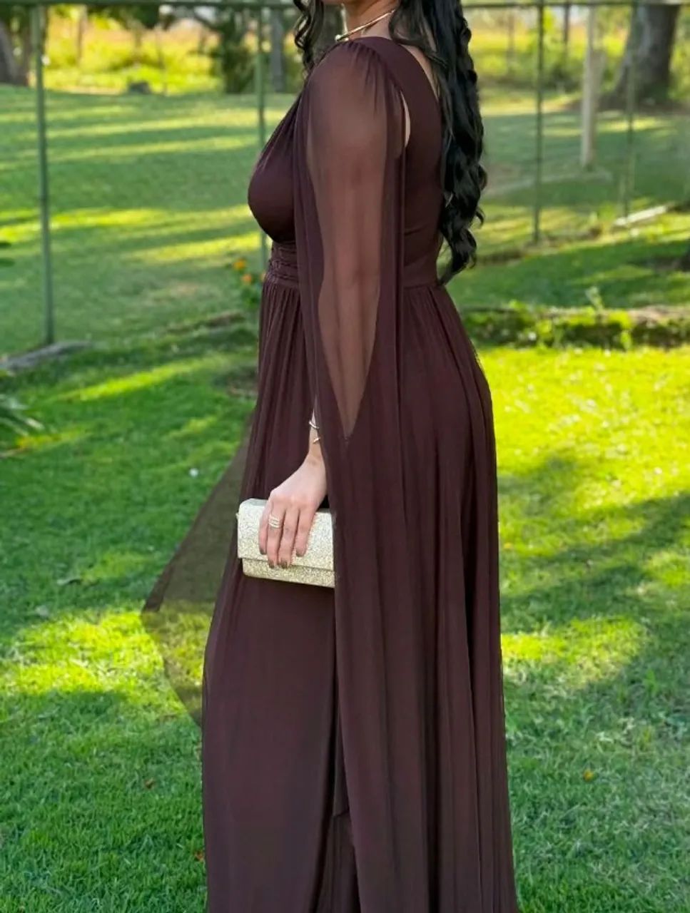 Vestido de festa marrom - Foto 3