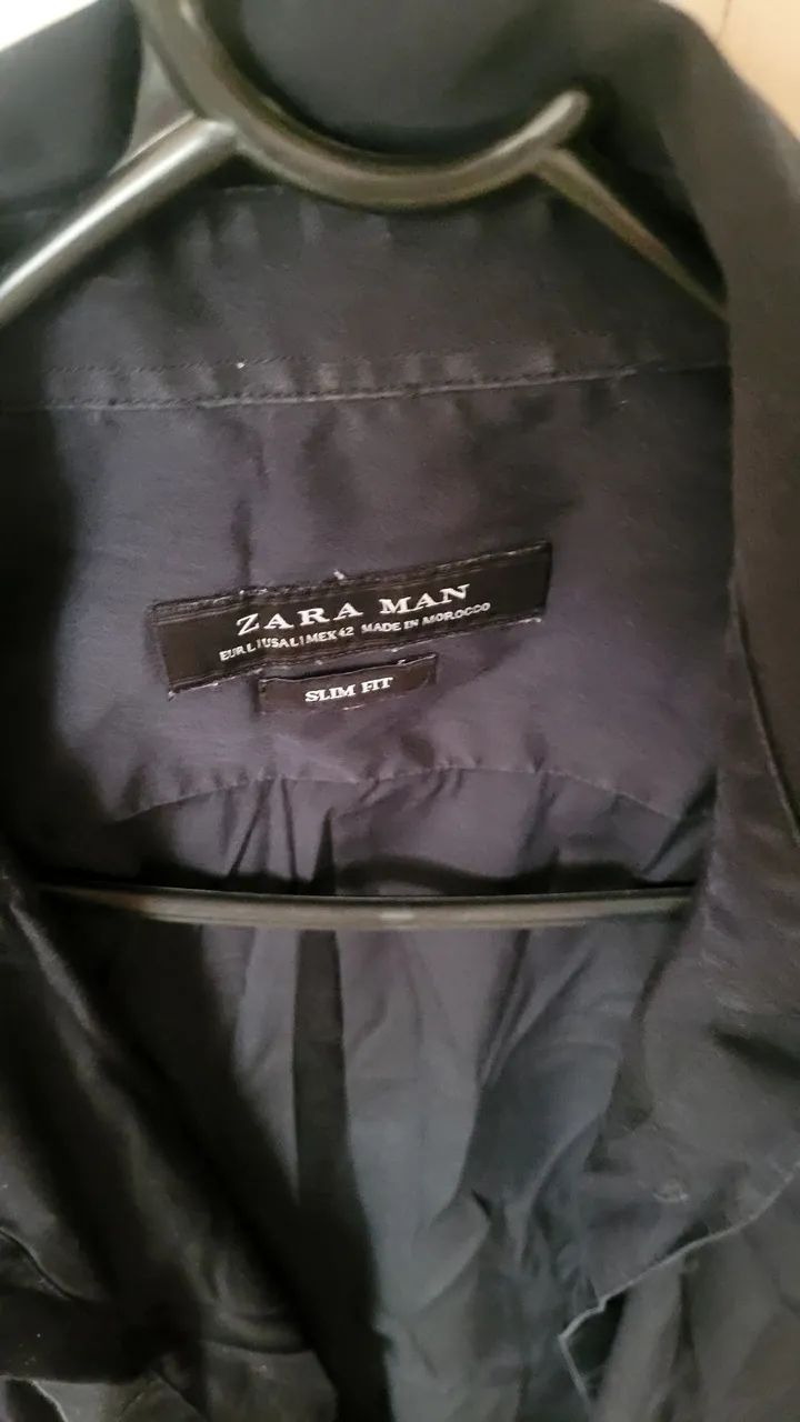 Camisa zara preta slim tam P - Foto 3