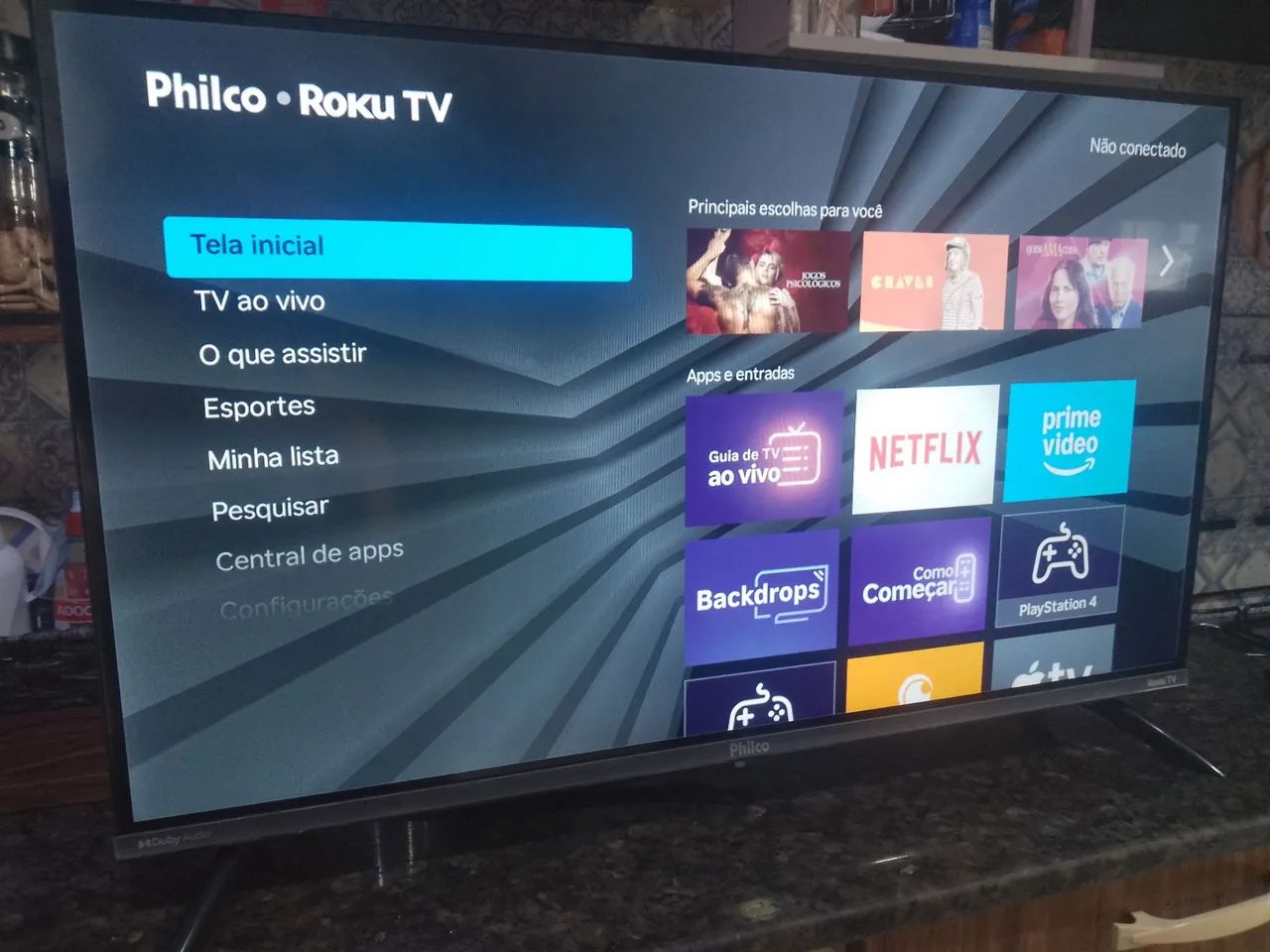 Televisão de 32 polegadas Philco Smartv Roku. 5 meses de uso - Foto 5