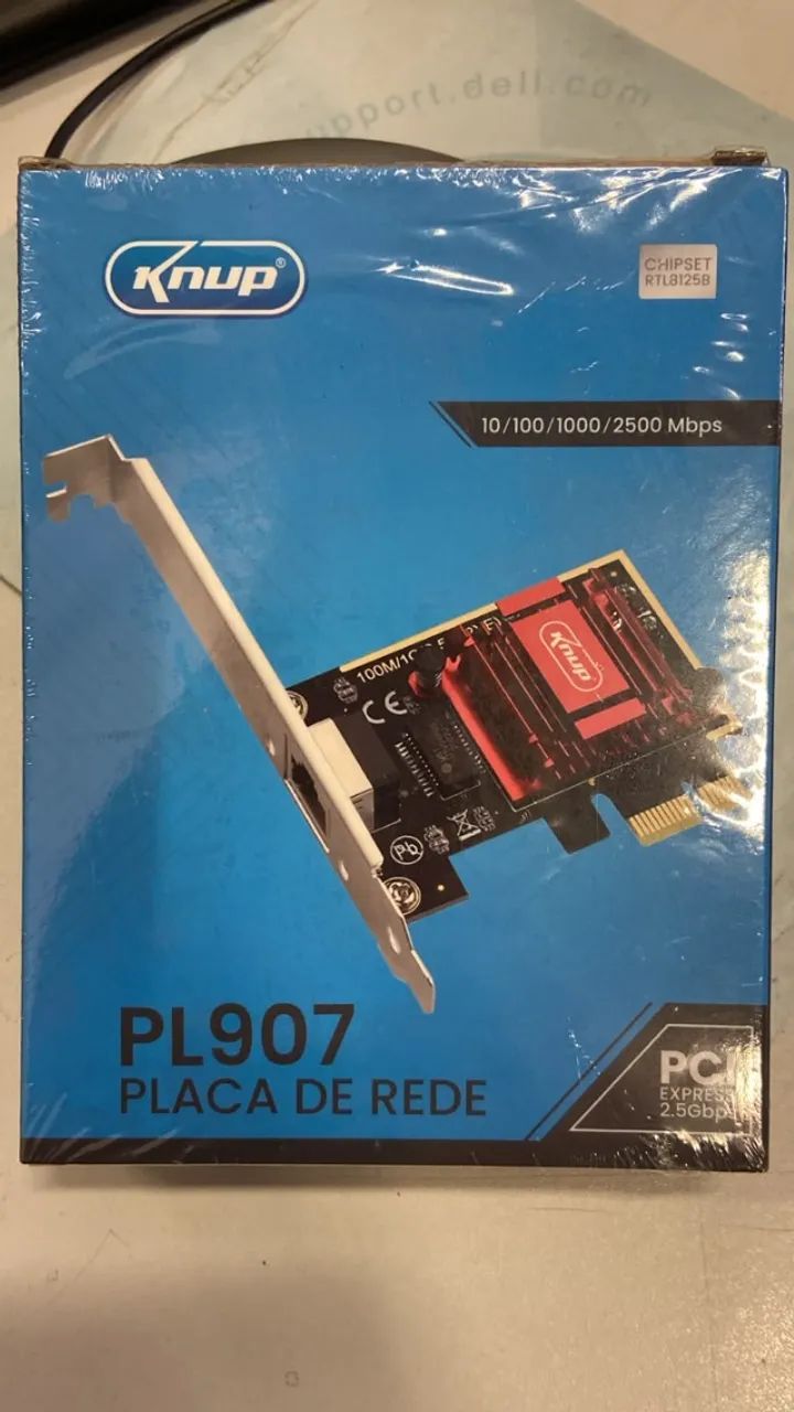 PLACA DE REDE PCI-E 10/100/1000/2500MBPS KNUP PL907 NOVA