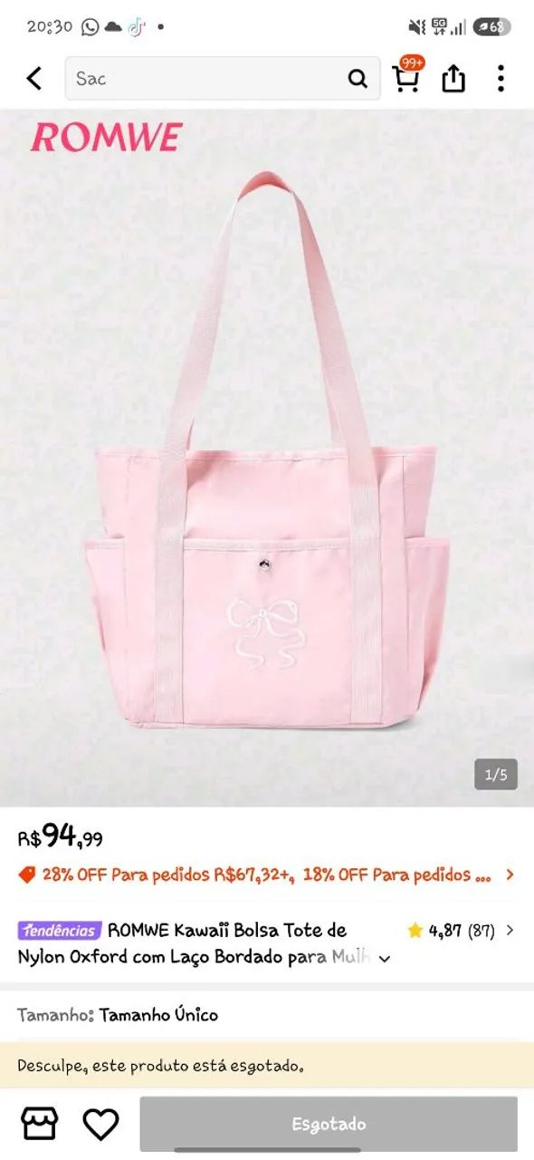 Bolsa Romwe Shein