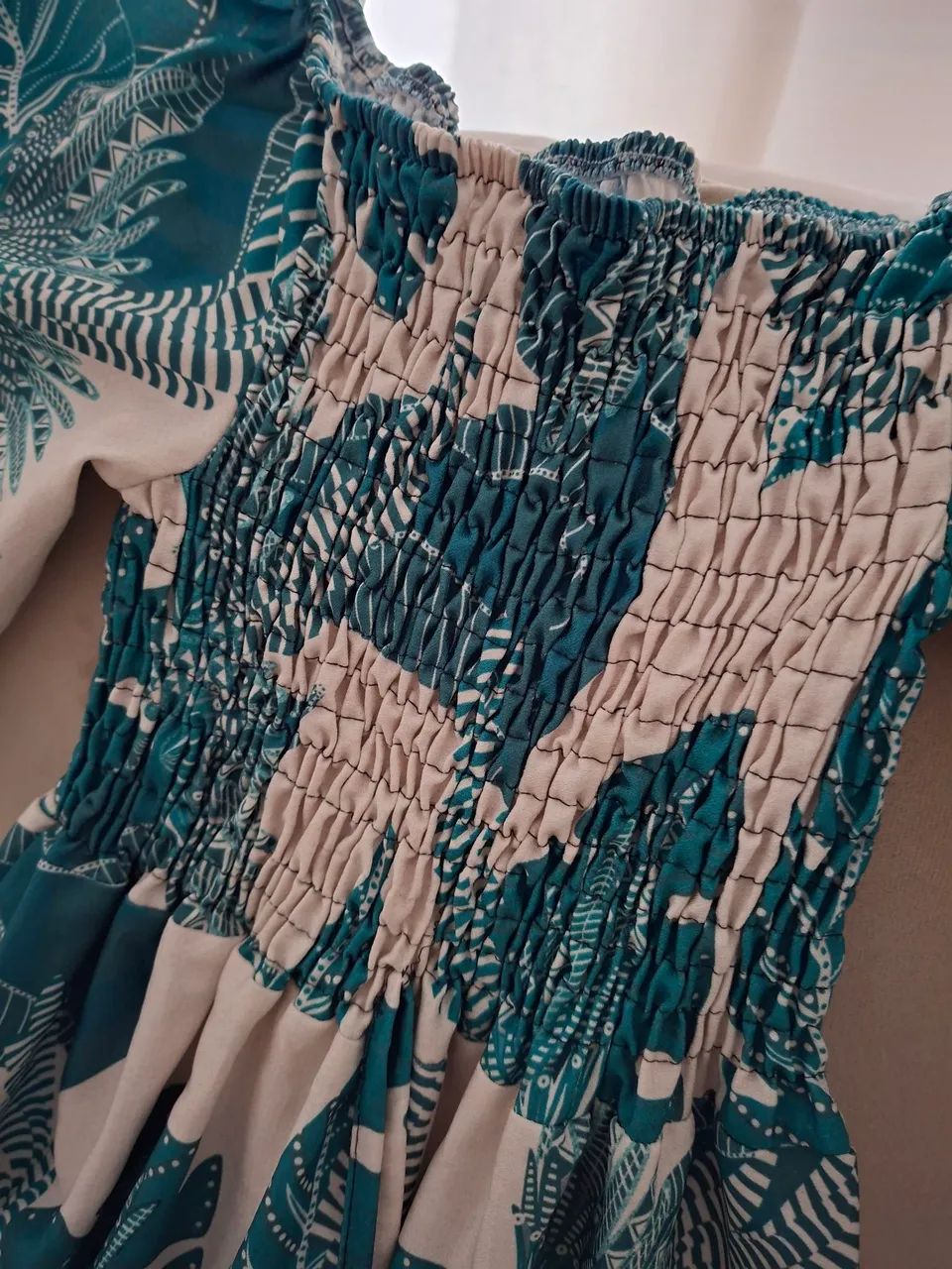 Vestido midi estampado verde - Foto 2