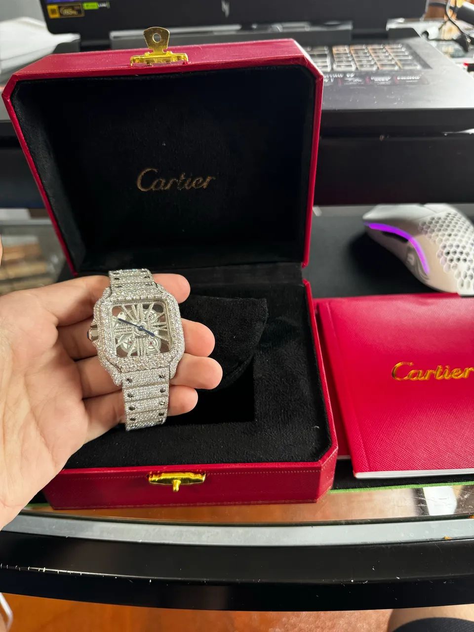 Relógio cartier cravejado full moissanite diamond  - Foto 4