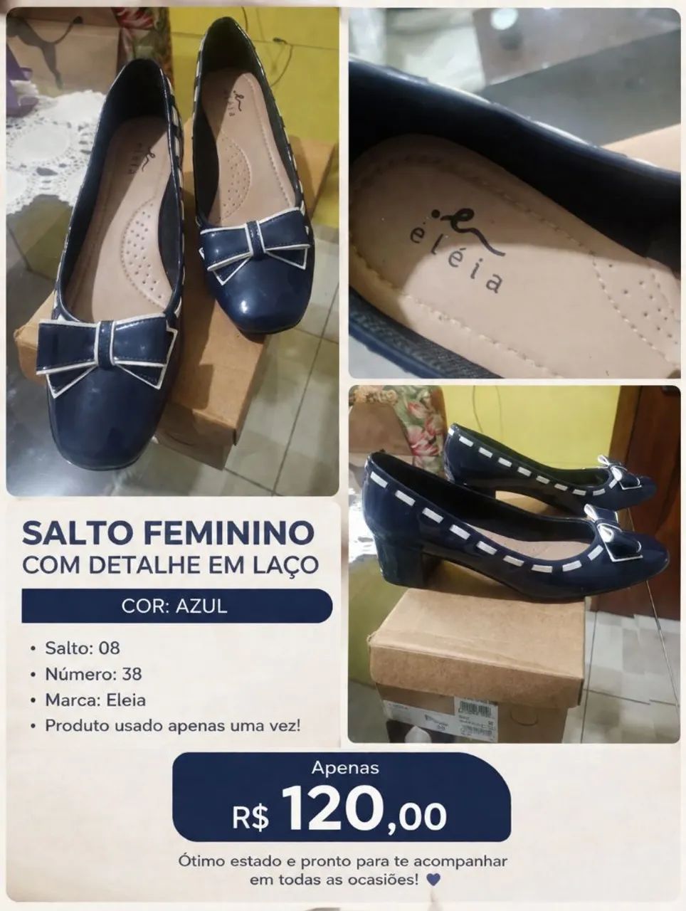  Salto feminino  número 38
