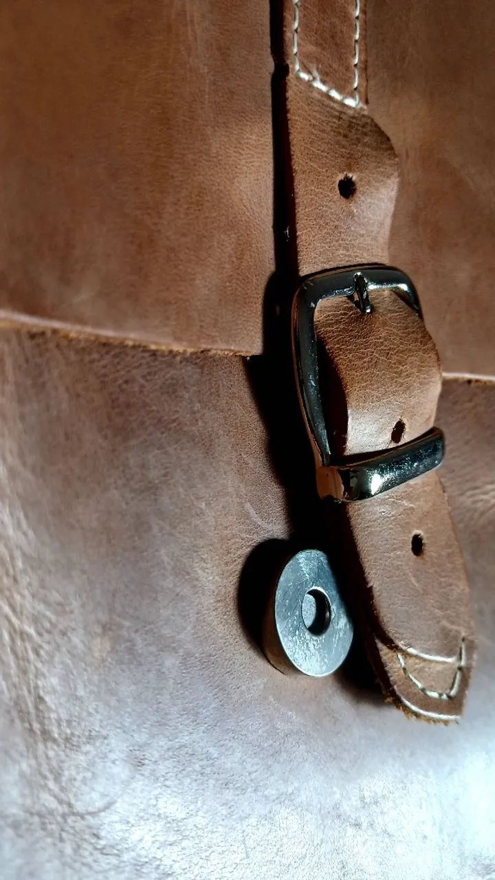 Bolsa transversal 100% couro - Foto 5