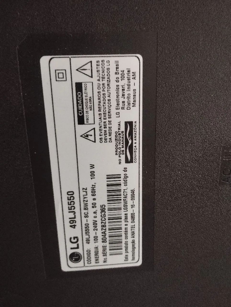 Televisão de 49 LG com problema na tela é para retirar de pé - Foto 3