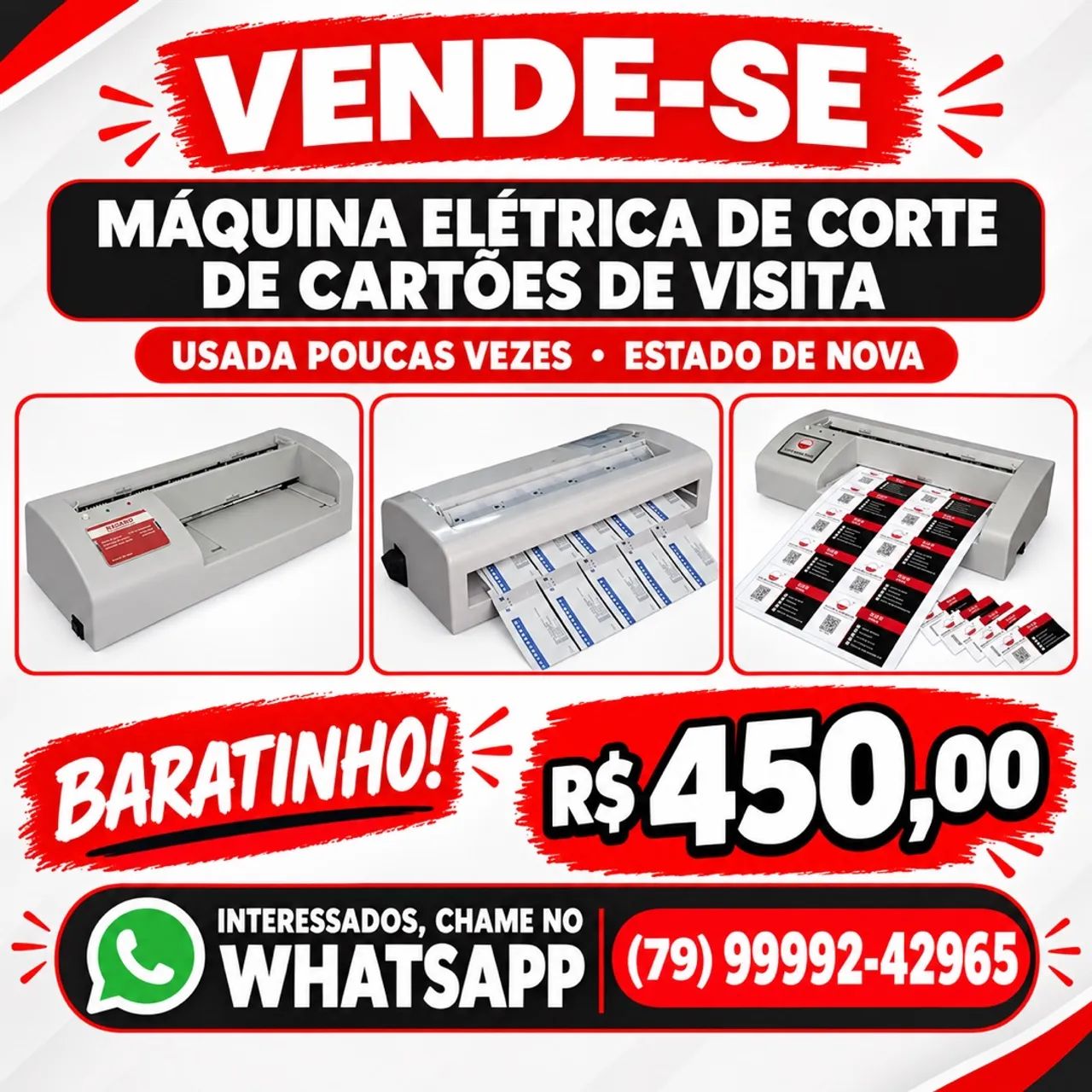 Máquina de corta cartão de visita 