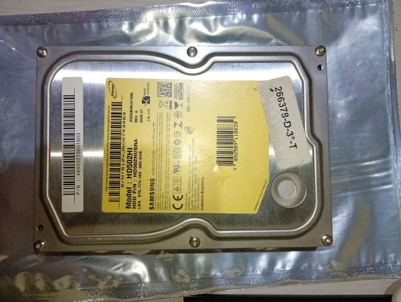 Hd 500gb para Pc ou dvr funcionando perfeitamente 