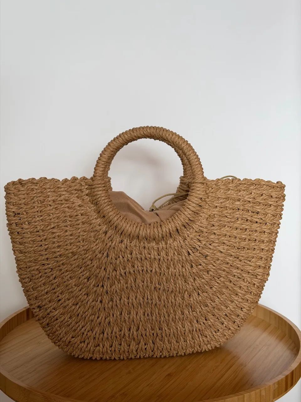 Bolsa de palha com forro  - Foto 4
