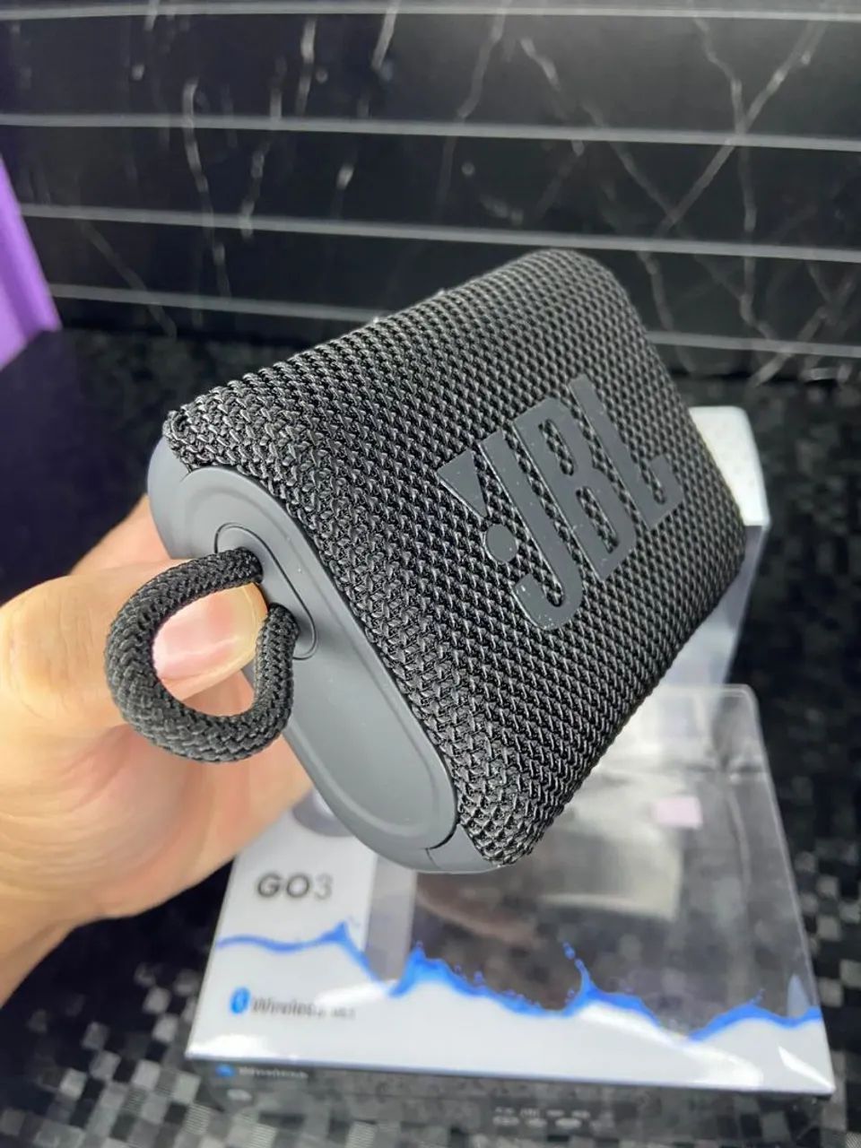 Caixa de som Bluetooth preta - mini go3 com bateria de qualidade  - entrega rápida  - Foto 2
