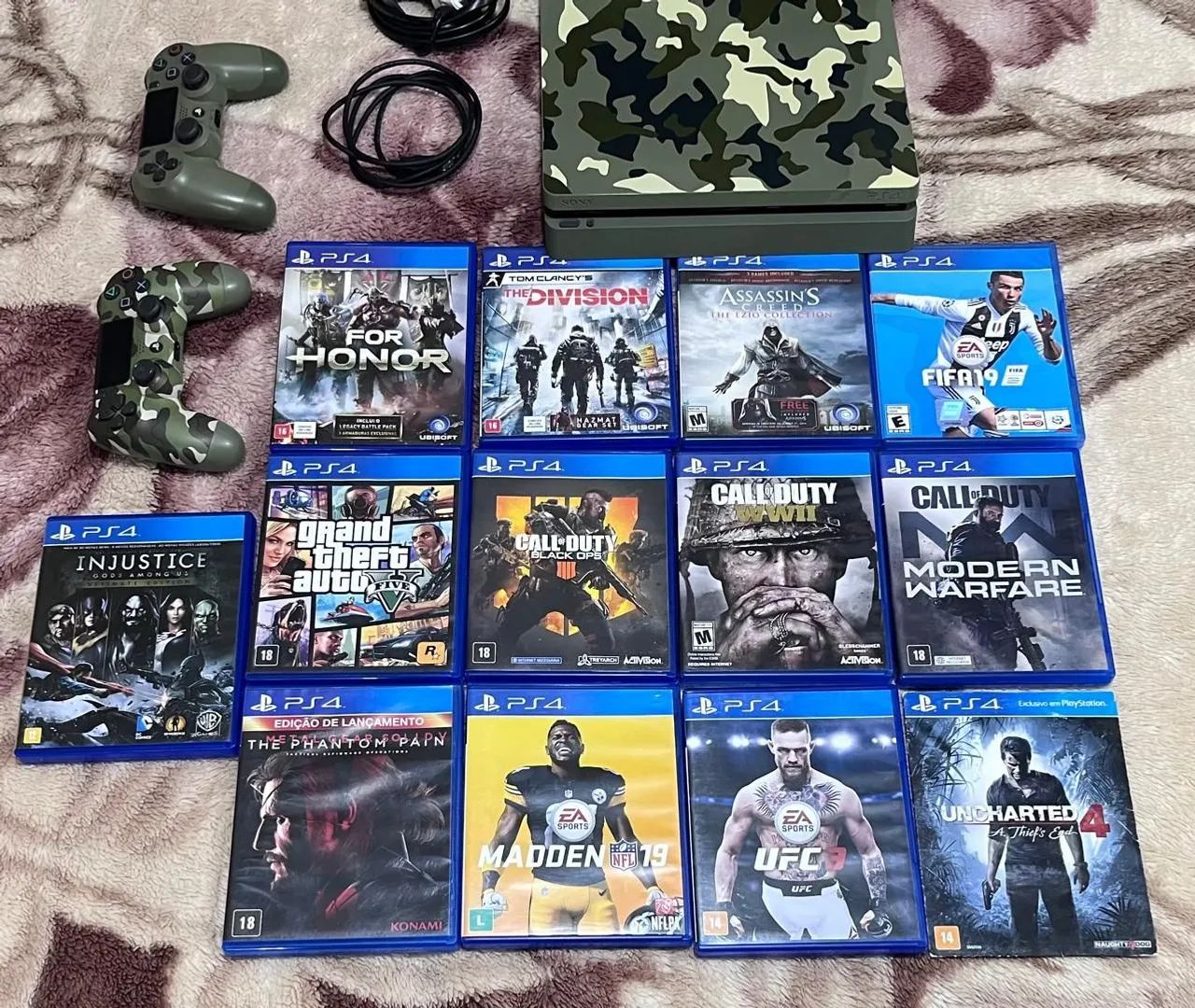 PlayStation 4 Com dois Controles e 13 Jogos... - Foto 4