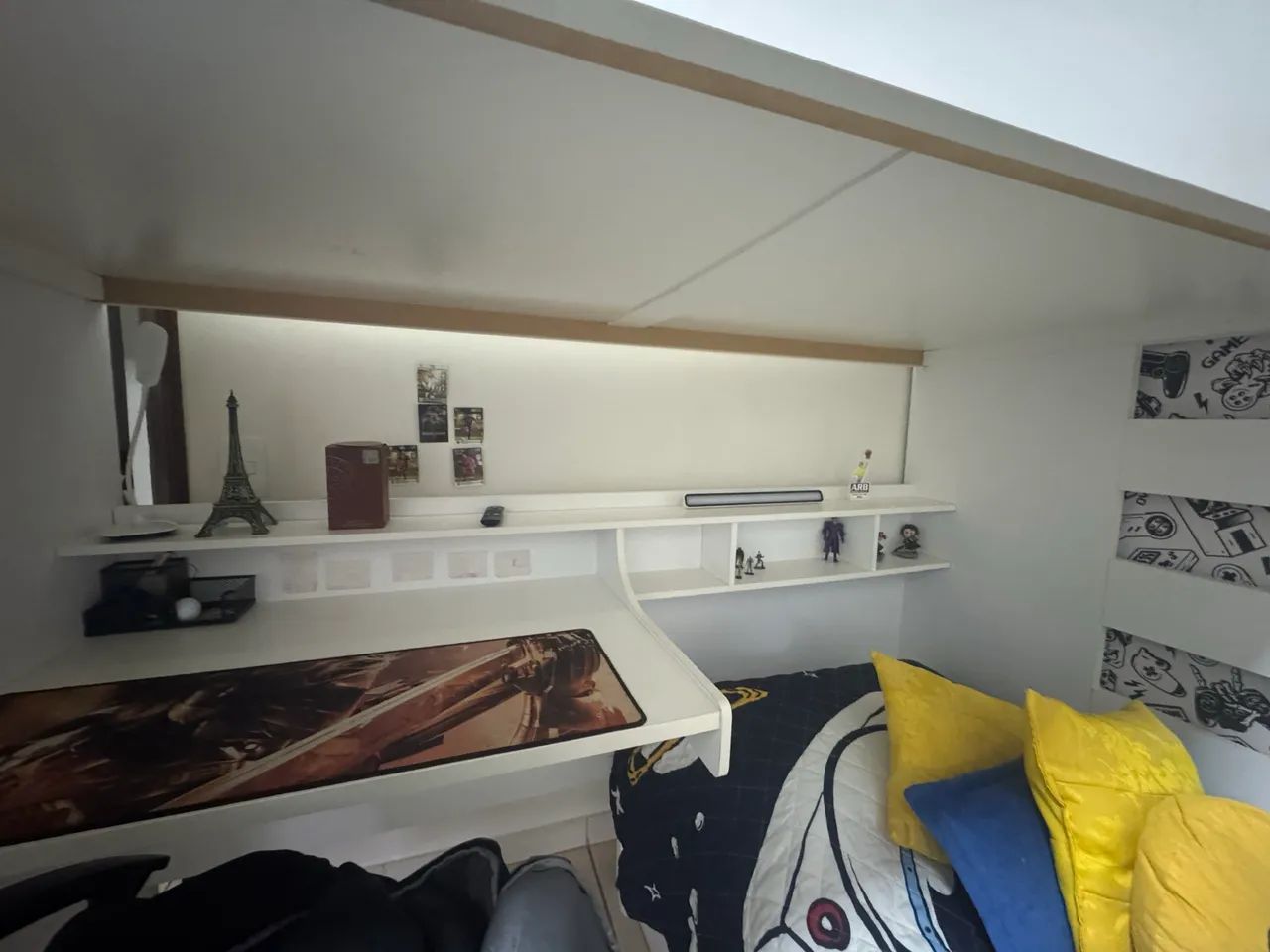 Triliche multifuncional com colchão ortopédico e mesa de estudo  - Foto 4