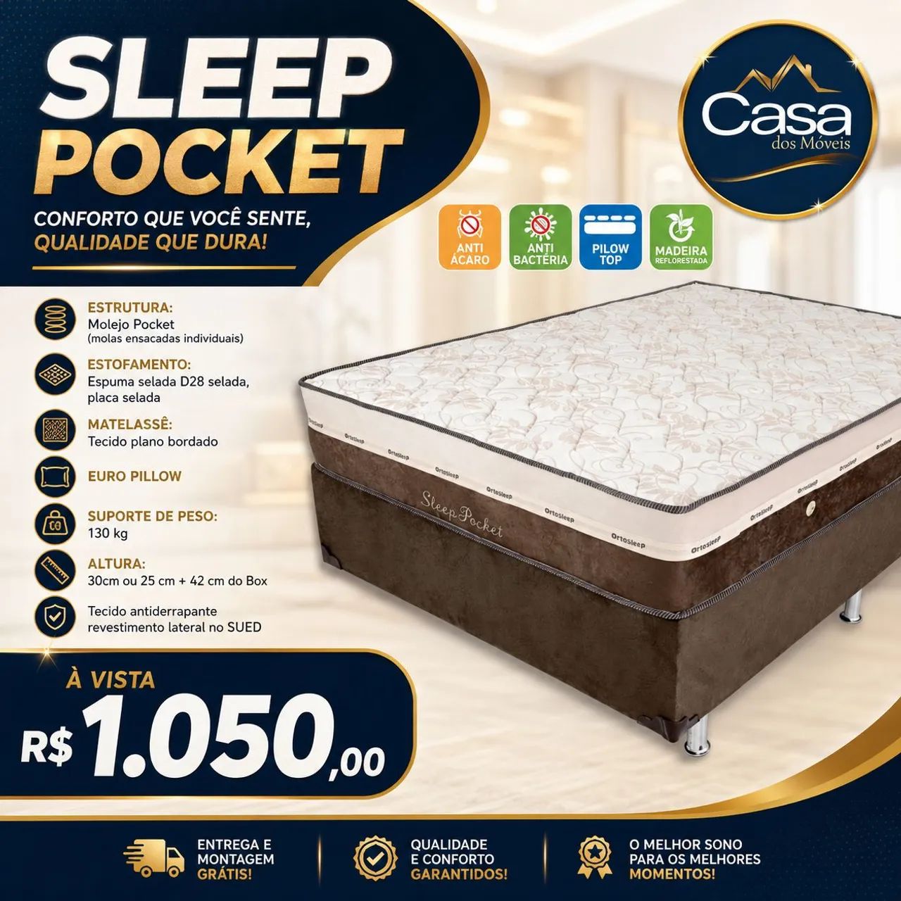 Cama casal - Hiper feirão das cama 