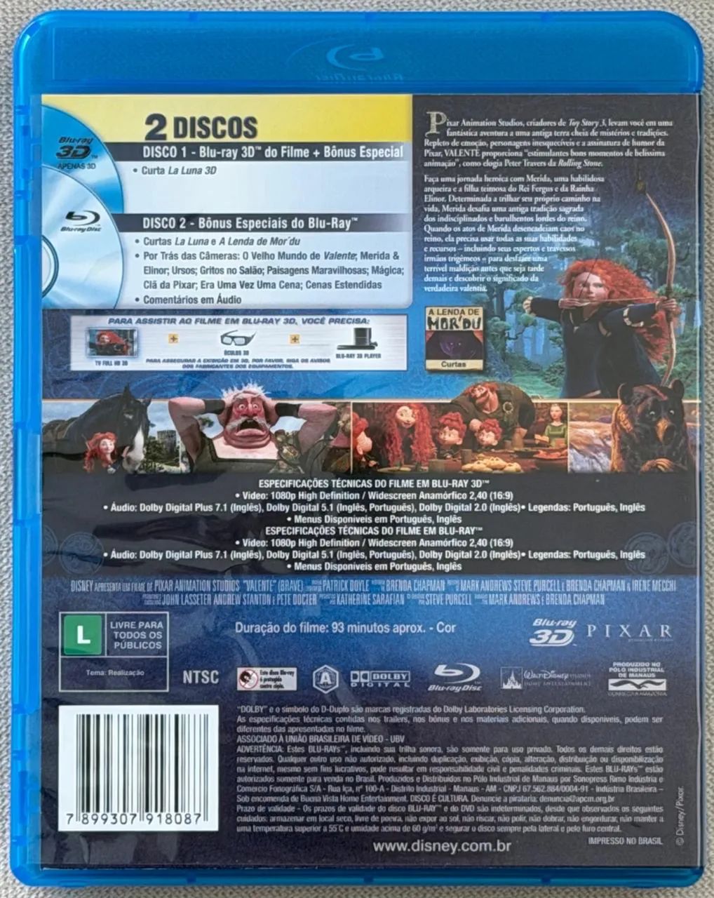 Blu-ray Disney-Pixar Valente (original) - Foto 2