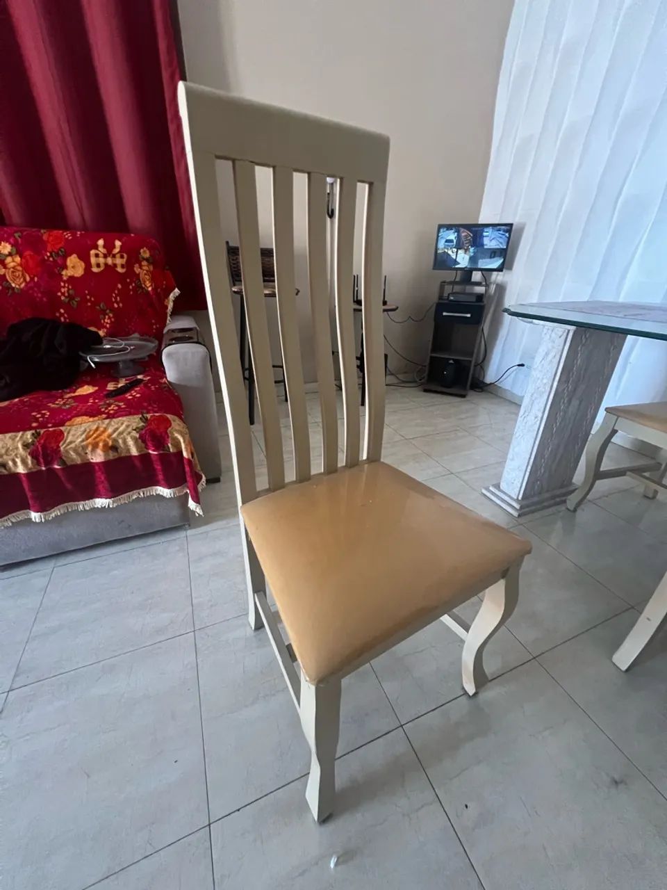 Mesa Vidro Temperado com Base em Pedra Mármore  - Foto 4
