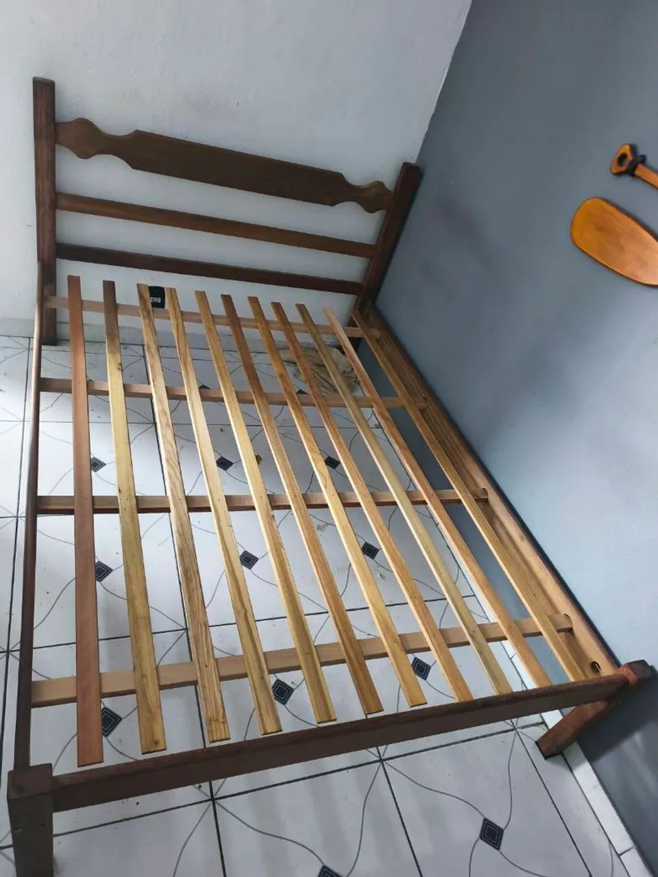 Cama de casal madeira com colchão d33 - Foto 3