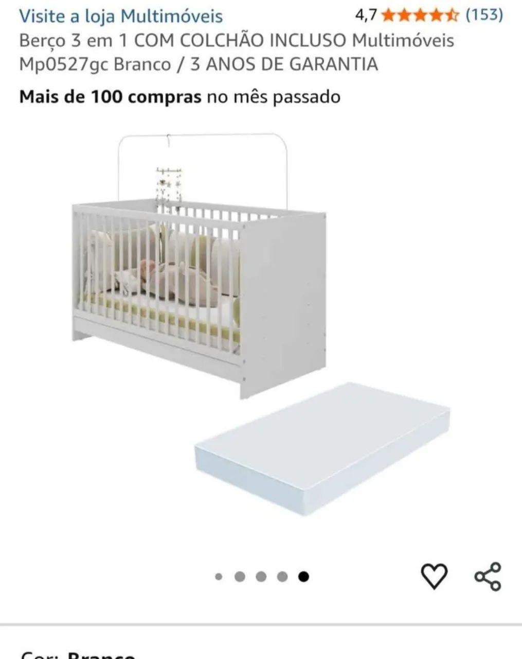 Berço que vira cama com colchão  - Foto 2