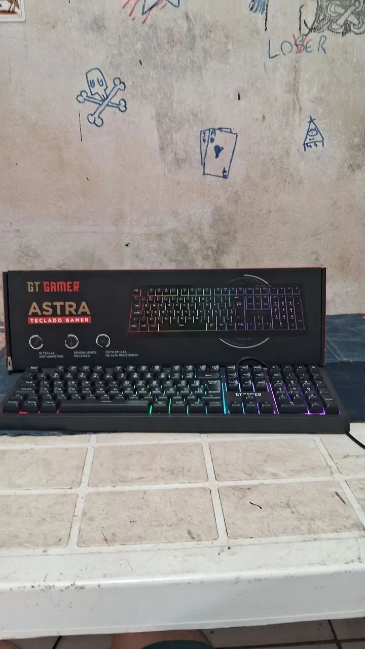 Kit teclado e mouse gamer e mobilador 
