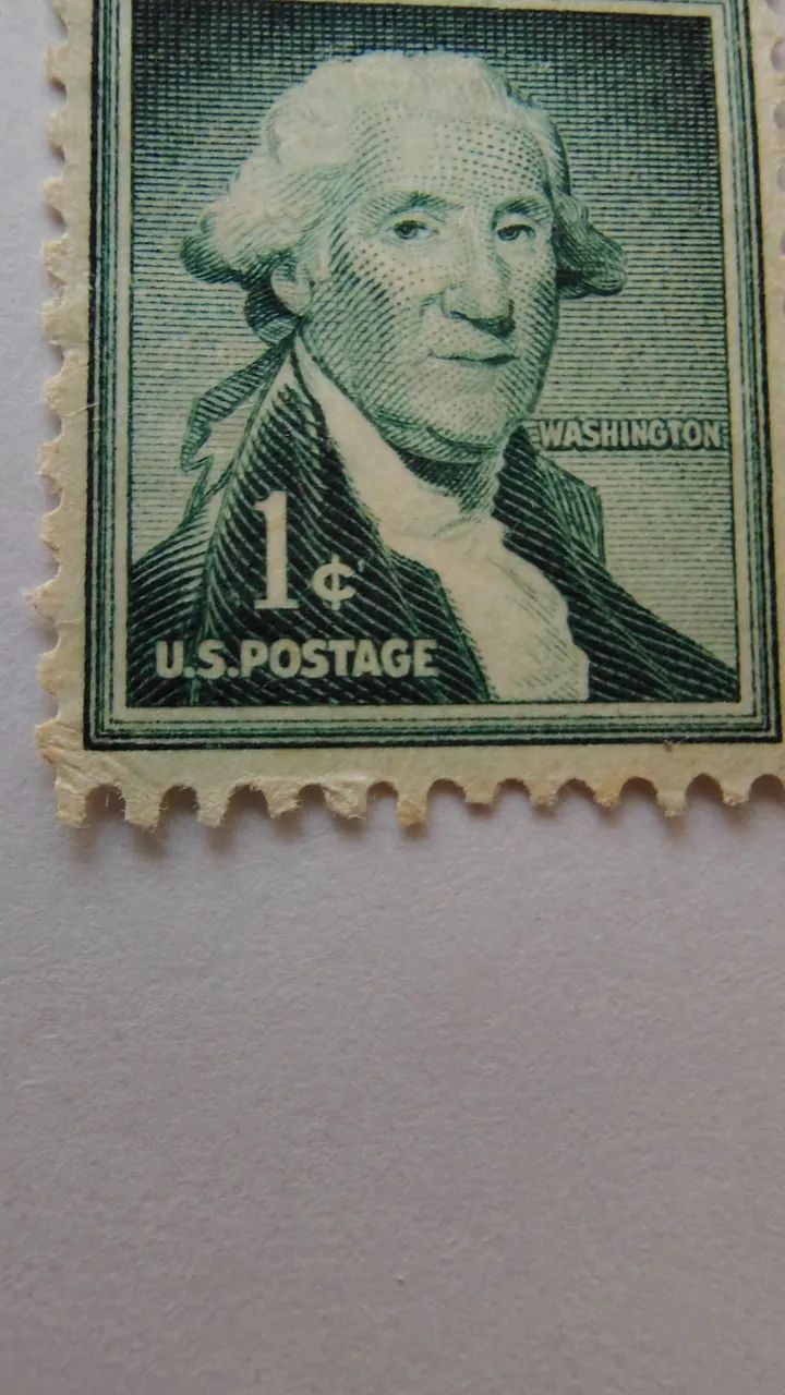 Selo Raro de 1954 de George Washington 1 Cent não circulado  - Foto 3