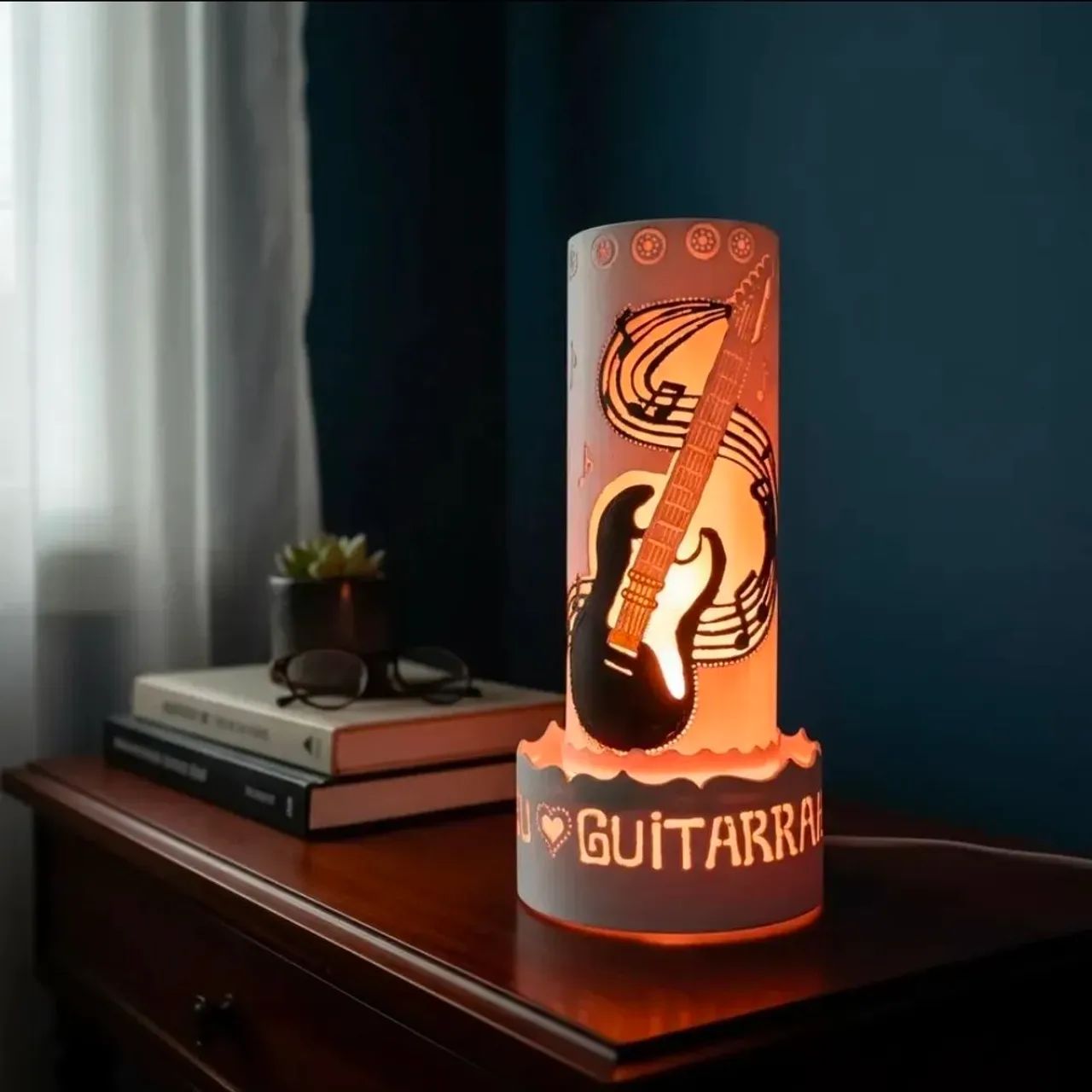 Luminária em pvc com tema ROCK _ GUITARRA  - Foto 4