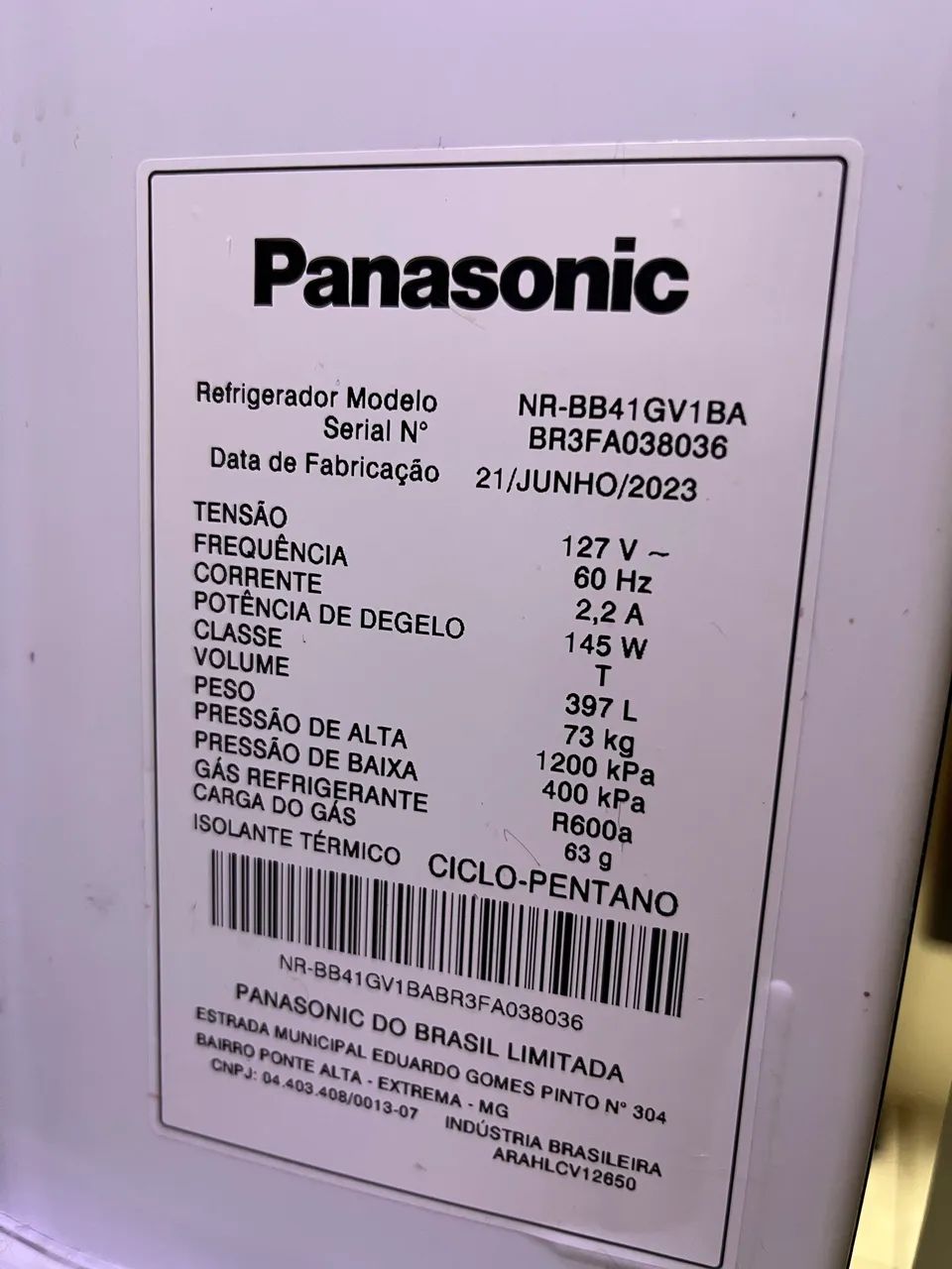Geladeira Panasonic Black Glass Inverter Frost Free - Geladeiras e