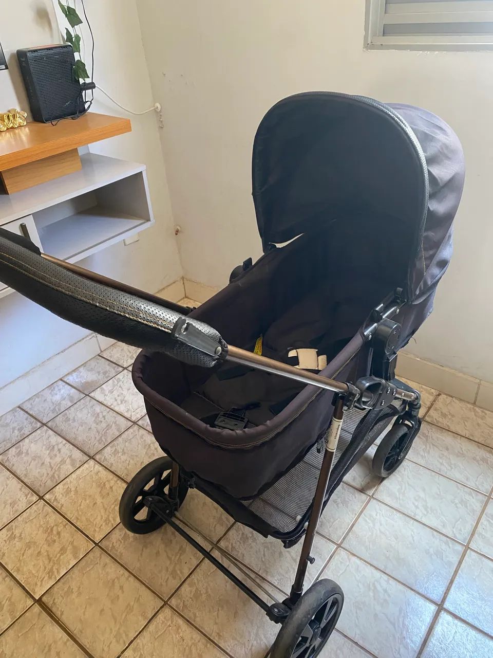 Carrinho Galzerano e bebê conforto 