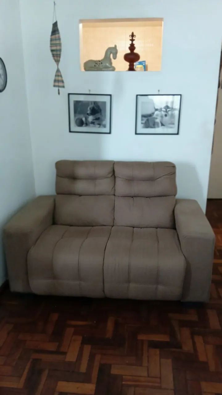 Sofá dois lugares velut cor castor