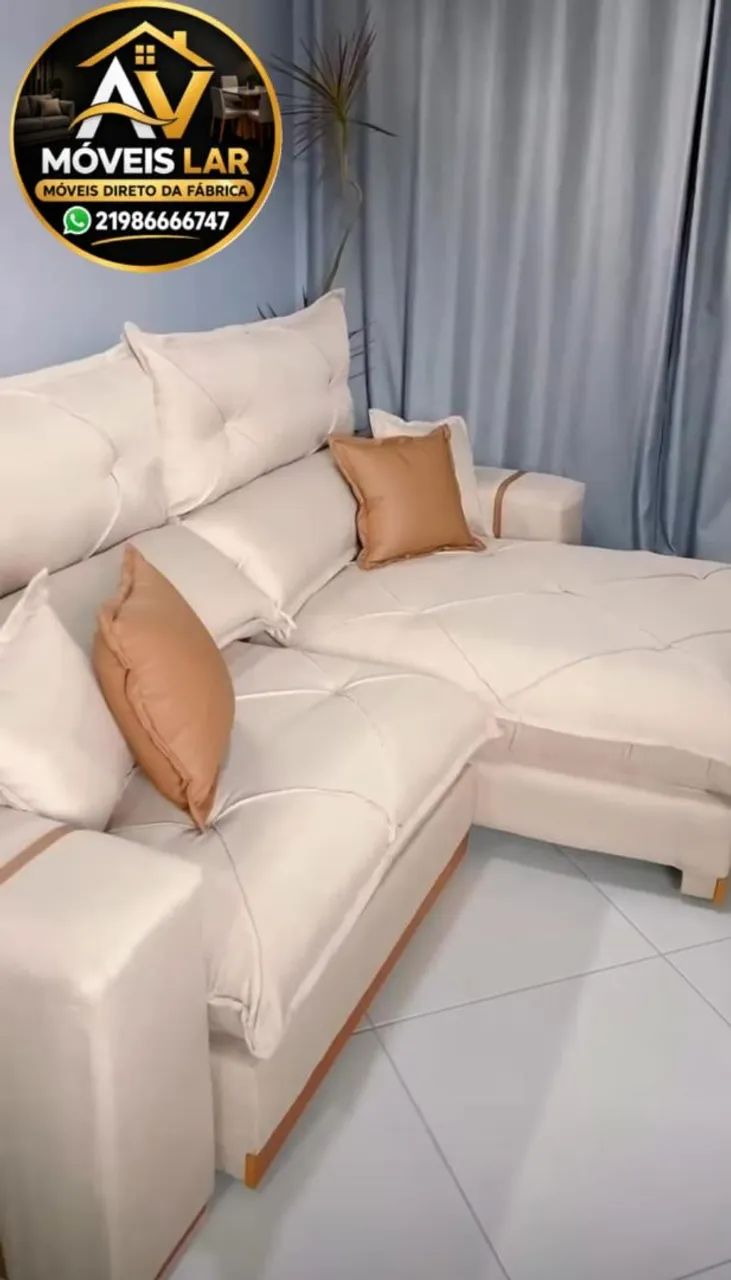 Sofá retrátil e reclinável 2.50M molas ensacadas espuma d33  - Foto 4