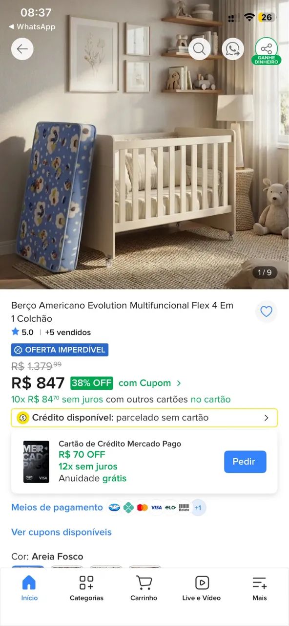 Berço Multifuncional Flex 4 Em 1 Colchão - Foto 4