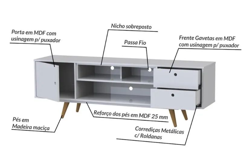Rack com Gavetas e Nichos - Foto 5