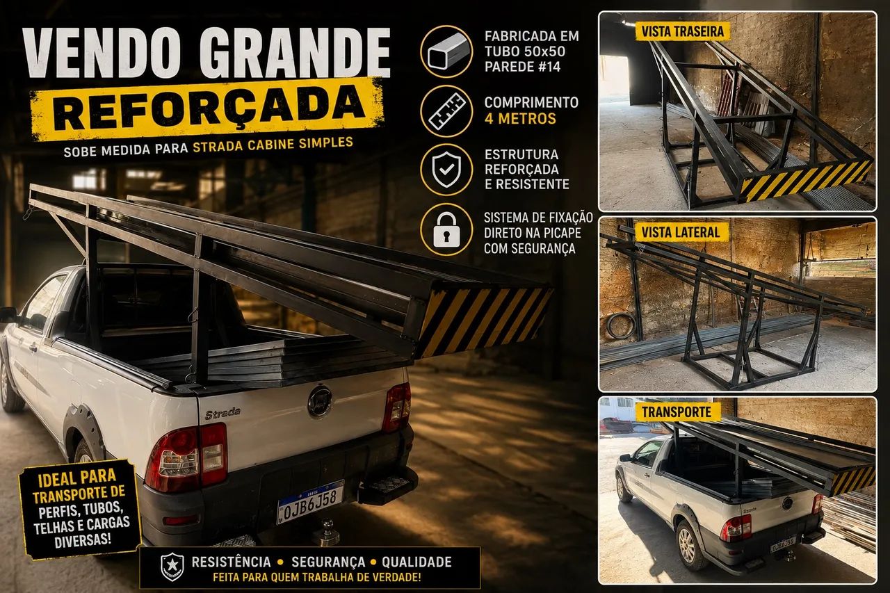 Grade sobe medida para Strada cabine simples 