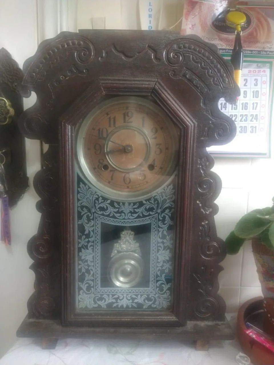 OFERTA !!RELÓGIO ANTIGO DE PAREDE/ANSONIA CLOCK CO. (EUA, C.1900 - 100% ORIGINAL