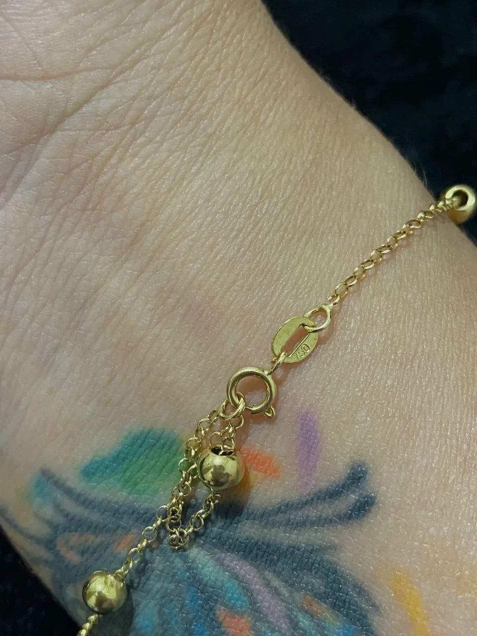 Pulseira ouro 18k em bolinhas 18cm - Foto 2