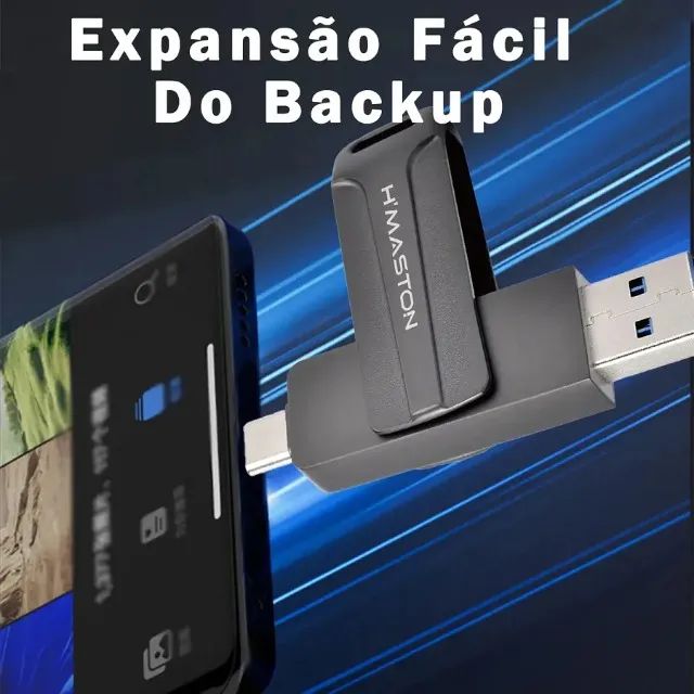 Pendrive 2 em 1 USB 3.0 Tipo-C 32GB H?Maston Alta Velocidade - Foto 5