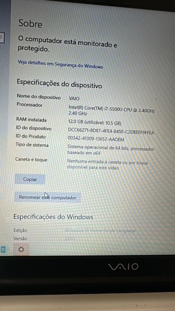 Notebook VAIO Intel i7 | 12GB RAM | SSD | Pronto para Uso | Excelente Estado - Foto 4