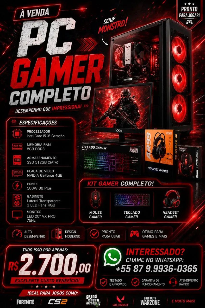 Pc gamer disponível 