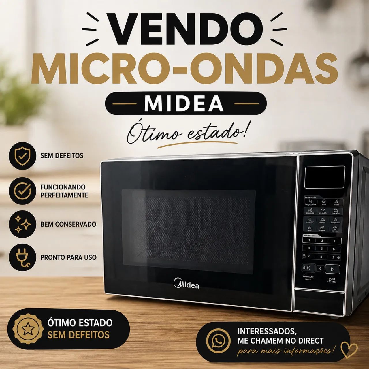 VENDO MICROONDAS SEMI NOVO / FUNCIONANDO PERFEITAMENTE  - Foto 3