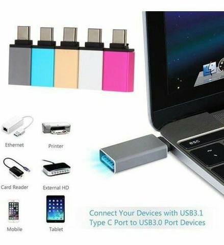 Otg Tipo C Adaptador Usb 3.0 Fêmea Usb 3.1 Celular Notebook - Foto 2