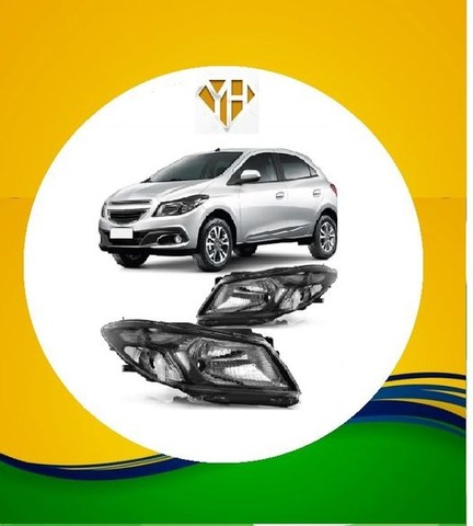 Farol Principal  Onix / Prisma Cor: Fumê Manual Ano:2013 até 2016 
